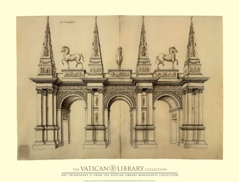 Framed Facade avec Elephants, (The Vatican Collection) Print
