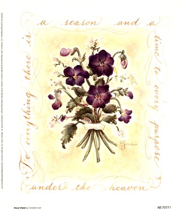Framed Floral Violet Print