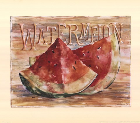 Framed Fruit Stand Watermelon Print