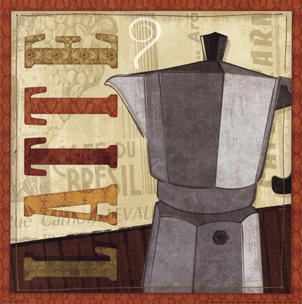 Framed Coffee Pot IV Print