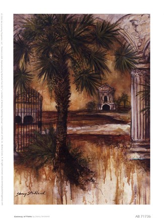 Framed Gateway Of Palms Print