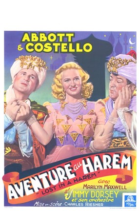 Framed Abbott and Costello, Lost in a Harem, c.1944 Print