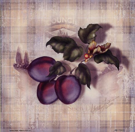 Framed Tartan Fruit-Plum Print
