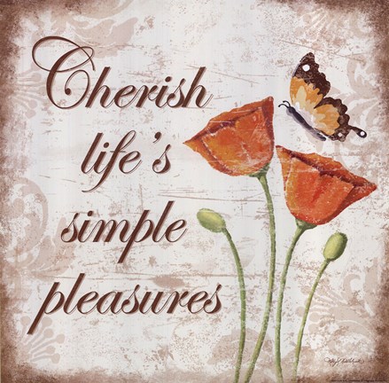 Framed Cherish Life&#39;s Simple Pleasures Print