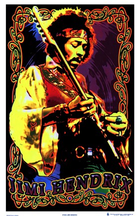 Framed Black Light - Jimi Hendrix - Headband Print