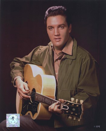 Framed Elvis Presley Wearing Olive Jacket (#8) Print
