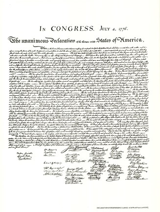 Framed Declaration of Independence (Document) Print