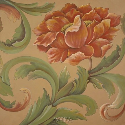 Framed Baroque Flower II Print