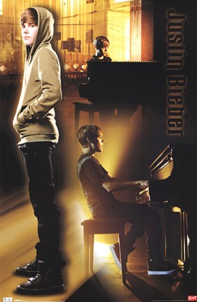 Framed Justin Bieber - Piano Print