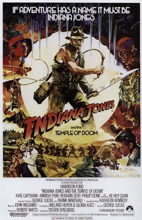 Framed Indiana Jones and the Temple of Doom Movie Print