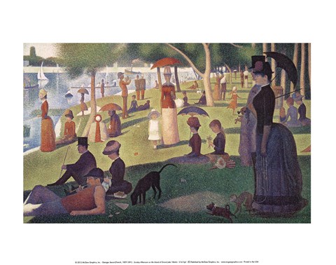 Framed Sunday Afternoon on the Island of Grand Jatte 1864-6 Print