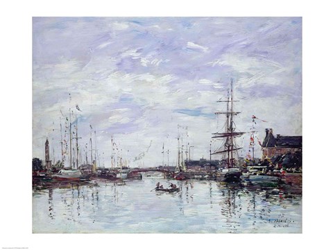 Framed Deauville, the Dock, 1892 Print