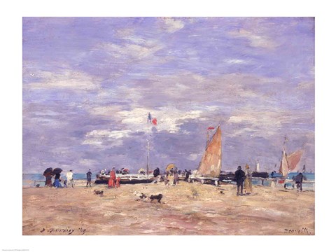 Framed Jetty at Deauville, 186 Print