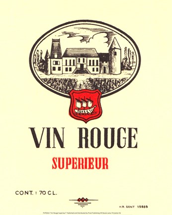 Framed Vin Rouge Superieur Print