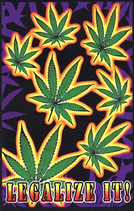 Framed Black Light - LEGALIZE IT II Print