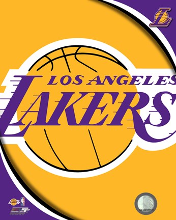 Framed Los Angeles Lakers Team Logos Print