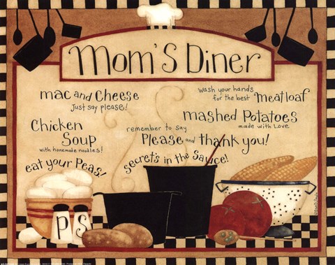 Framed Mom&#39;s Diner Print