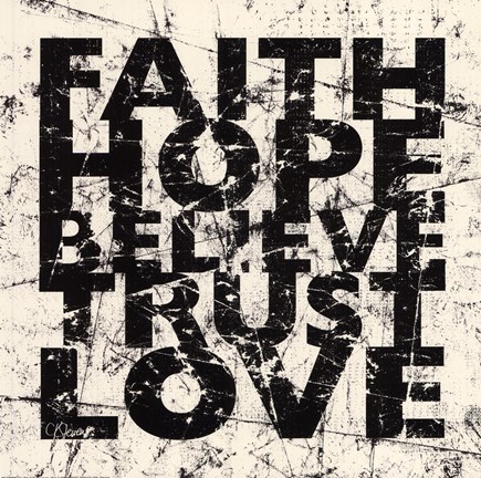 Framed Marble Faith Believe Love Print