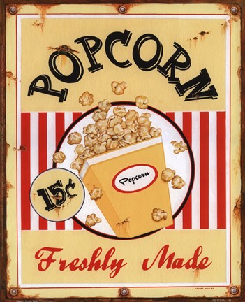 Framed Popcorn Freshly Made Print