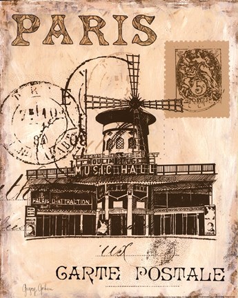 Framed Paris Collage IV Print