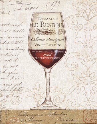 Framed Wine by the Glass I Print