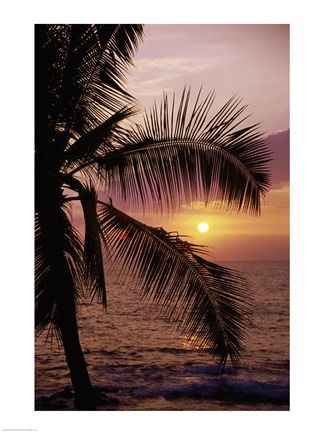 Framed Kohala Coast at sunset, The Big Island, Hawaii, USA Print