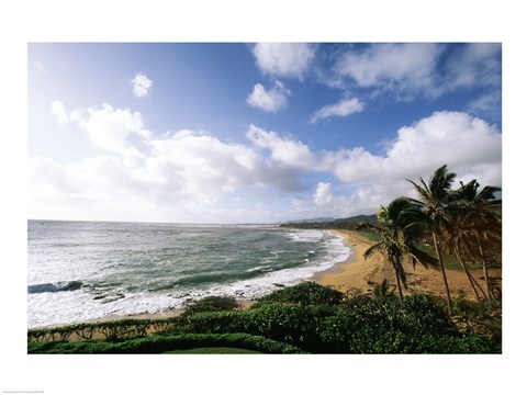 Framed Wailua Beach Kauai Hawaii USA Print