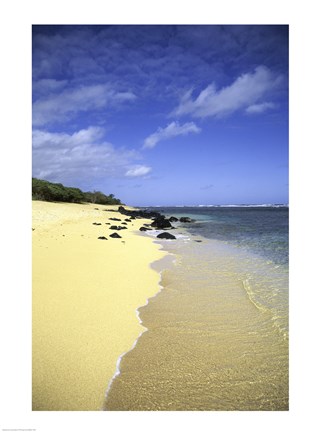 Framed Kauai Hawaii - Sandy Beach Print