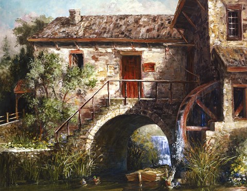 Framed Old Stone Mill Print
