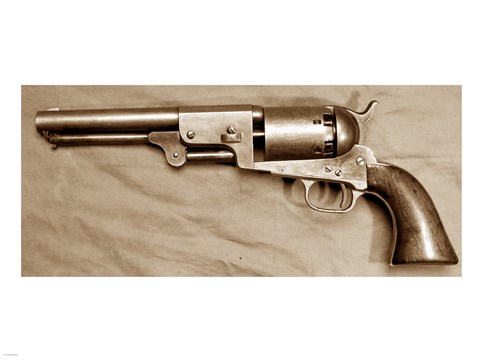 Framed Colt Dragoon Revolver Print