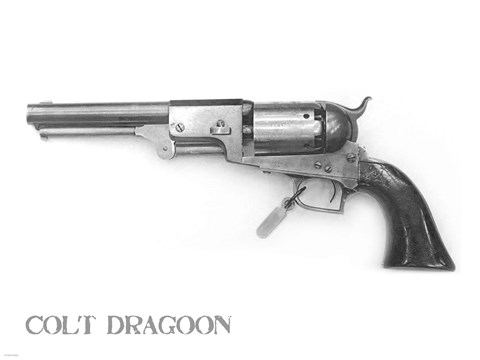 Framed Colt Dragoon Revolver Print