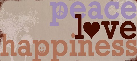 Framed Peace Love Happiness Print