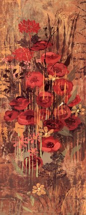 Framed Floral Frenzy Red IV Print