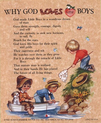 Framed Why God Loves Little Boys Print