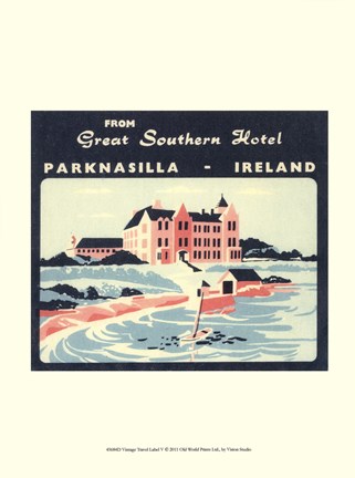 Framed Vintage Travel Label V Print