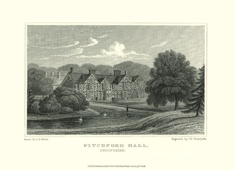 Framed Pitchford Hall Print