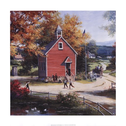 Framed Country Schoolhouse Print