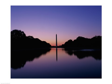 Framed Silhouette of the Washington Monument, Washington, D.C., USA Print