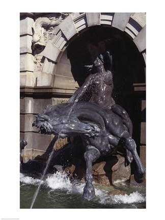 Framed Nymph Riding Horse, , Court of Neptune Fountain, Thomas Jefferson Building, Library Of Congress, Washington DC, USA Print