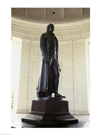 Framed Statue of Thomas Jefferson in a memorial, Jefferson Memorial, Washington DC, USA Print