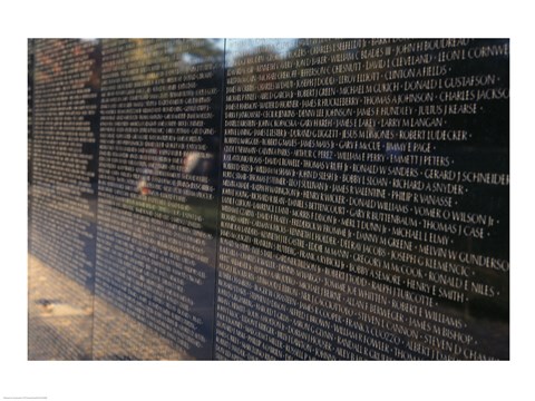 Framed Text on a memorial wall, Vietnam Veterans Memorial Wall, Vietnam Veterans Memorial, Washington DC, USA Print
