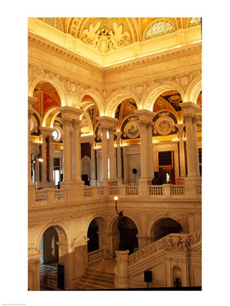 Framed USA, Washington DC, Library of Congress interior Print