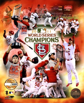 Framed St. Louis Cardinals 2011 World Series Champions PF Gold Composite Print