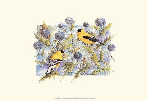 Framed Goldfinches Print