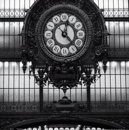 Framed Paris clock I Print