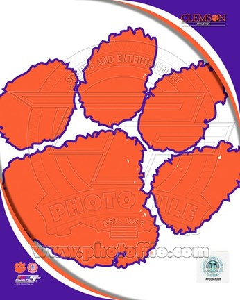 Framed Clemson University Tigers Team Logo Print