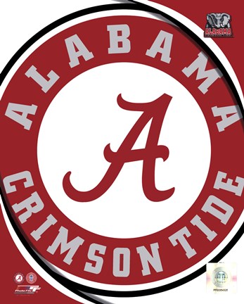 Framed University of Alabama Crimson Tide Team Logo Print
