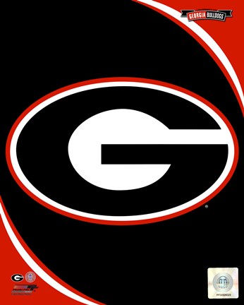 Framed University of Georgia Bulldogs Team Logo Print