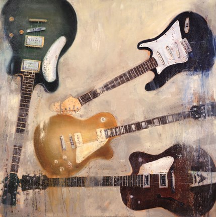 Framed Guitars II Print