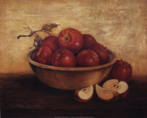 Framed Apples in Wood Bowl Print